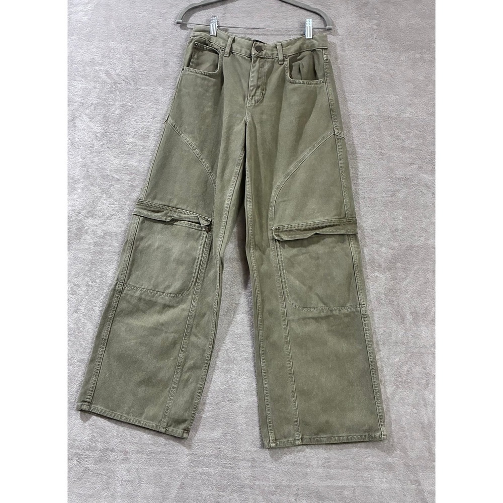 BDG Urban Outfitters Cargo Pants Women 25 Y2K Gorpcore Streetwear Utility Green - Picture 2 of 10